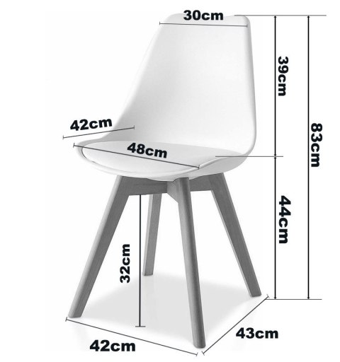 Krzesło skandynawskie MONZA WHITE - Grey Fabric II Krzesło skandynawskie MONZA WHITE - Grey Fabric II
