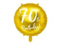 Balon foliowy 70th Birthday, złoty, średnica 45cm
