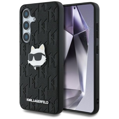 Karl Lagerfeld Leather Monogram Pin Logo Choupette Head - Etui Samsung Galaxy S25 (czarny) Karl Lagerfeld Leather Monogram Pin Logo Choupette Head - Etui Samsung Galaxy S25 (czarny)