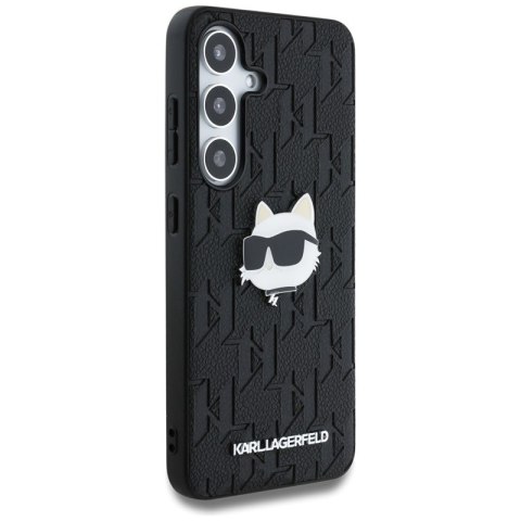 Karl Lagerfeld Leather Monogram Pin Logo Choupette Head - Etui Samsung Galaxy S25 (czarny) Karl Lagerfeld Leather Monogram Pin Logo Choupette Head - Etui Samsung Galaxy S25 (czarny)