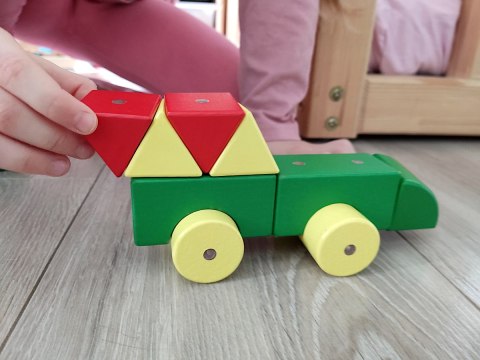 Drewniane klocki magnetyczne WABI 20 el. [76 ruchomych magnesów]