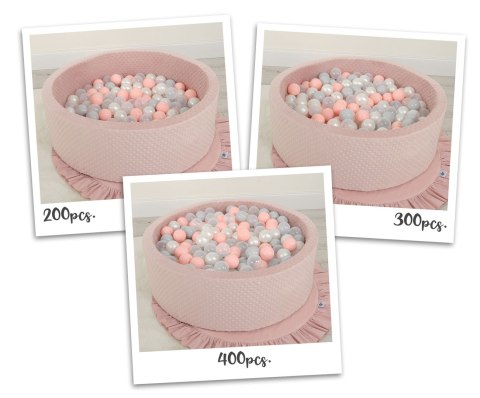 Suchy basen minky H-30 cm z piłkami 200szt.- brudny róż Suchy basen minky H-30 cm z piłkami 200szt.- brudny róż