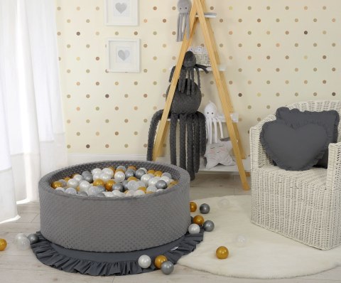 Suchy basen minky H-30 cm z piłkami 200szt.- ciemnoszary Suchy basen minky H-30 cm z piłkami 200szt.- ciemnoszary