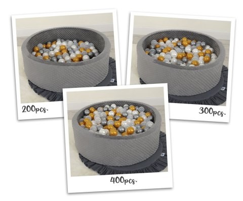 Suchy basen minky H-30 cm z piłkami 200szt.- ciemnoszary Suchy basen minky H-30 cm z piłkami 200szt.- ciemnoszary