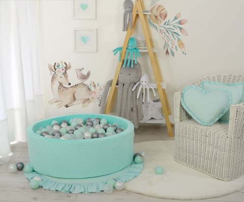 Suchy basen minky H-30 cm z piłkami 200szt.- miętowy Suchy basen minky H-30 cm z piłkami 200szt.- miętowy