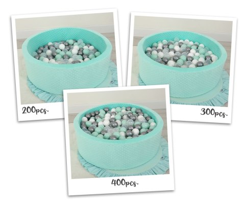 Suchy basen minky H-30 cm z piłkami 200szt.- miętowy Suchy basen minky H-30 cm z piłkami 200szt.- miętowy