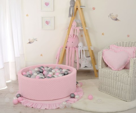 Suchy basen minky H-30 cm z piłkami 200szt.- różowy Suchy basen minky H-30 cm z piłkami 200szt.- różowy