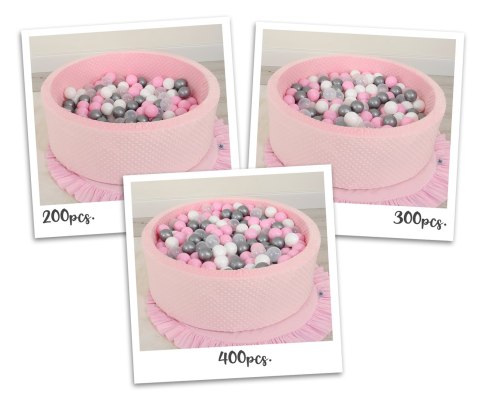 Suchy basen minky H-30 cm z piłkami 200szt.- różowy Suchy basen minky H-30 cm z piłkami 200szt.- różowy