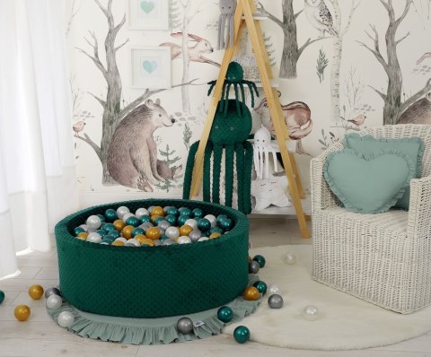 Suchy basen minky H-30 cm z piłkami 300szt. - butelkowa zieleń Suchy basen minky H-30 cm z piłkami 300szt. - butelkowa zieleń