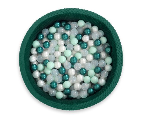Suchy basen minky H-30 cm z piłkami 300szt. - butelkowa zieleń Suchy basen minky H-30 cm z piłkami 300szt. - butelkowa zieleń