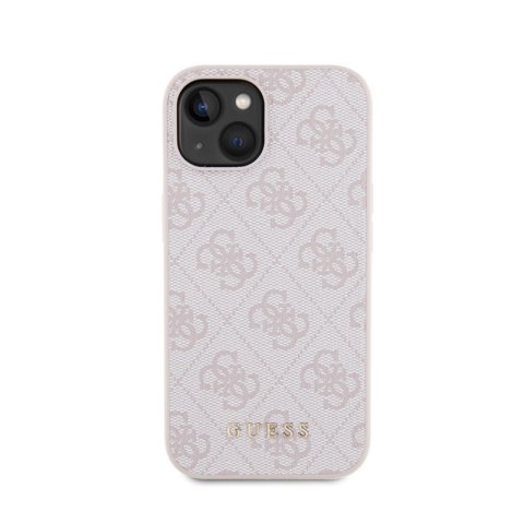 Guess 4G Metal Gold Logo - Etui iPhone 15 (różowy) Guess 4G Metal Gold Logo - Etui iPhone 15 (różowy)