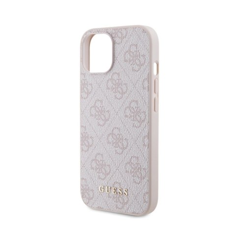 Guess 4G Metal Gold Logo - Etui iPhone 15 (różowy) Guess 4G Metal Gold Logo - Etui iPhone 15 (różowy)