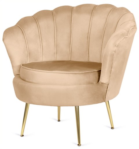 Krzesło Fotel Muszla Lugano DONNA VELVET BEIGE Krzesło Fotel Muszla Lugano DONNA VELVET BEIGE