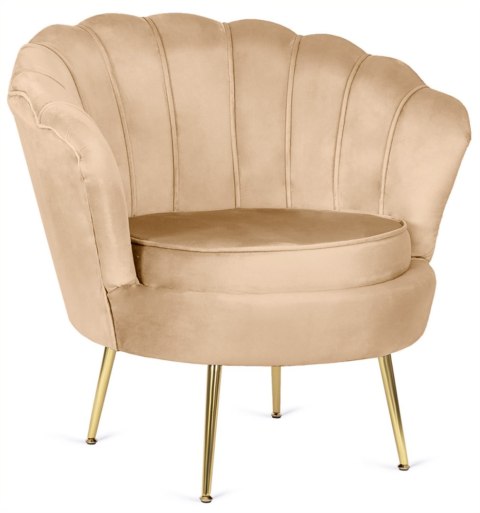 Krzesło Fotel Muszla Lugano DONNA VELVET BEIGE Krzesło Fotel Muszla Lugano DONNA VELVET BEIGE
