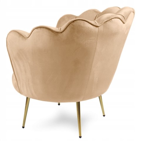 Krzesło Fotel Muszla Lugano DONNA VELVET BEIGE Krzesło Fotel Muszla Lugano DONNA VELVET BEIGE