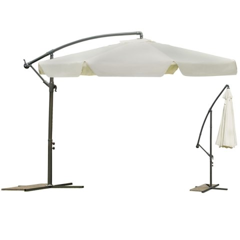 Parasol ogrodowy składany 6 segmentów beżowy 350cm Parasol ogrodowy składany 6 segmentów beżowy 350cm