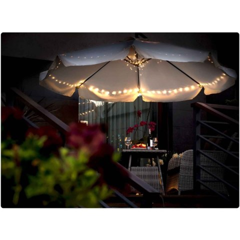 Parasol ogrodowy składany 8 segmentów beżowy 350cm Parasol ogrodowy składany 8 segmentów beżowy 350cm