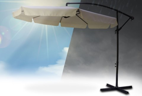 Parasol ogrodowy składany 8 segmentów beżowy 350cm Parasol ogrodowy składany 8 segmentów beżowy 350cm