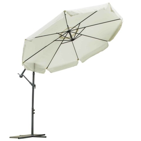 Parasol ogrodowy składany 8 segmentów beżowy 350cm Parasol ogrodowy składany 8 segmentów beżowy 350cm