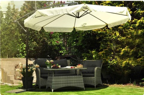 Parasol ogrodowy składany 8 segmentów beżowy 350cm Parasol ogrodowy składany 8 segmentów beżowy 350cm