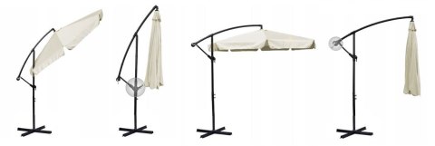 Parasol ogrodowy składany 8 segmentów beżowy 350cm Parasol ogrodowy składany 8 segmentów beżowy 350cm