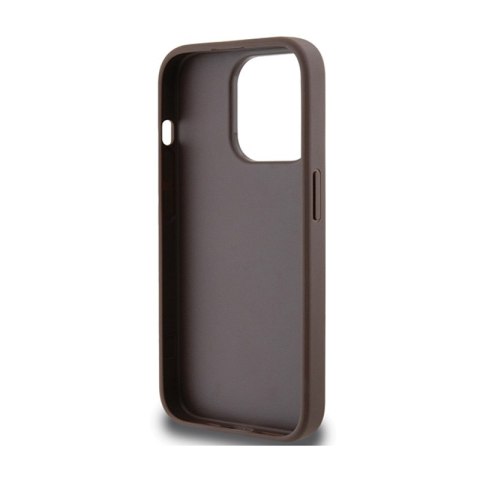 Guess 4G Bottom Stripe Metal Logo Collection - Etui iPhone 15 Pro (brązowy) Guess 4G Bottom Stripe Metal Logo Collection - Etui iPhone 15 Pro (brązowy)