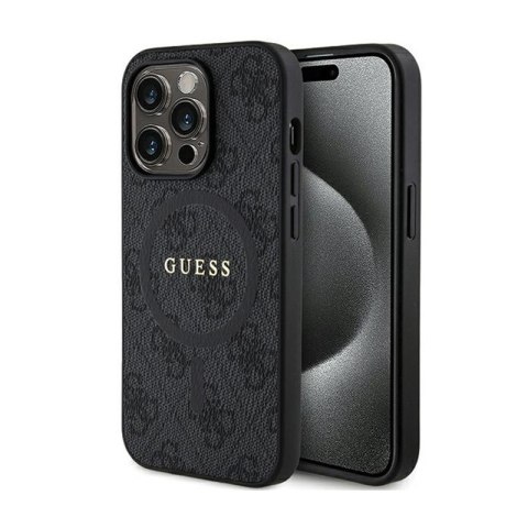 Guess 4G Collection Leather Metal Logo MagSafe - Etui iPhone 13 Pro Max (czarny) Guess 4G Collection Leather Metal Logo MagSafe - Etui iPhone 13 Pro Max (czarny)