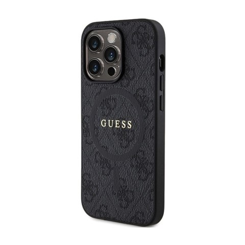 Guess 4G Collection Leather Metal Logo MagSafe - Etui iPhone 13 Pro Max (czarny) Guess 4G Collection Leather Metal Logo MagSafe - Etui iPhone 13 Pro Max (czarny)