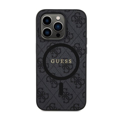 Guess 4G Collection Leather Metal Logo MagSafe - Etui iPhone 13 Pro Max (czarny) Guess 4G Collection Leather Metal Logo MagSafe - Etui iPhone 13 Pro Max (czarny)
