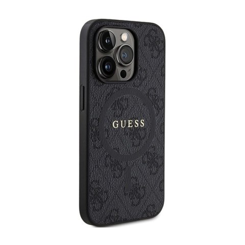 Guess 4G Collection Leather Metal Logo MagSafe - Etui iPhone 13 Pro Max (czarny) Guess 4G Collection Leather Metal Logo MagSafe - Etui iPhone 13 Pro Max (czarny)