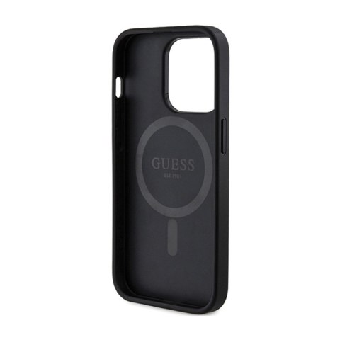Guess 4G Collection Leather Metal Logo MagSafe - Etui iPhone 13 Pro Max (czarny) Guess 4G Collection Leather Metal Logo MagSafe - Etui iPhone 13 Pro Max (czarny)
