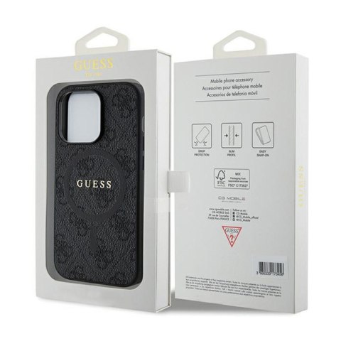 Guess 4G Collection Leather Metal Logo MagSafe - Etui iPhone 13 Pro Max (czarny) Guess 4G Collection Leather Metal Logo MagSafe - Etui iPhone 13 Pro Max (czarny)