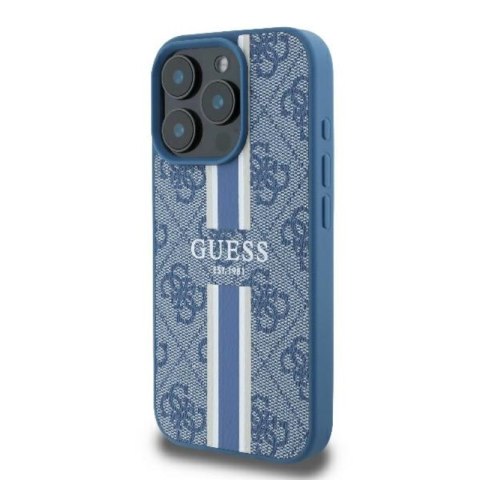 Guess 4G Printed Stripes MagSafe - Etui iPhone 16 Pro (niebieski) Guess 4G Printed Stripes MagSafe - Etui iPhone 16 Pro (niebieski)