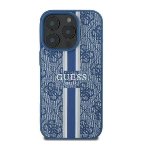 Guess 4G Printed Stripes MagSafe - Etui iPhone 16 Pro (niebieski) Guess 4G Printed Stripes MagSafe - Etui iPhone 16 Pro (niebieski)