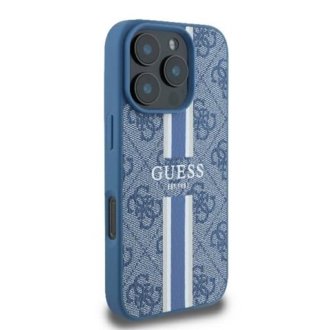 Guess 4G Printed Stripes MagSafe - Etui iPhone 16 Pro (niebieski) Guess 4G Printed Stripes MagSafe - Etui iPhone 16 Pro (niebieski)