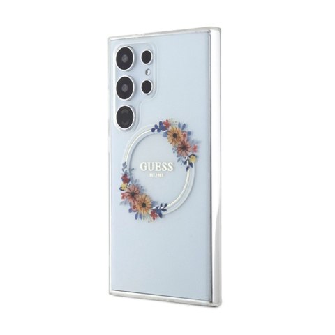 Guess IML Flowers Wreath MagSafe - Etui Samsung Galaxy S24 Ultra (przezroczysty) Guess IML Flowers Wreath MagSafe - Etui Samsung Galaxy S24 Ultra (przezroczysty)