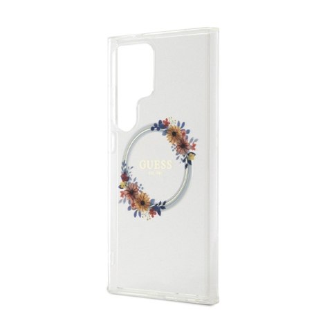 Guess IML Flowers Wreath MagSafe - Etui Samsung Galaxy S24 Ultra (przezroczysty) Guess IML Flowers Wreath MagSafe - Etui Samsung Galaxy S24 Ultra (przezroczysty)