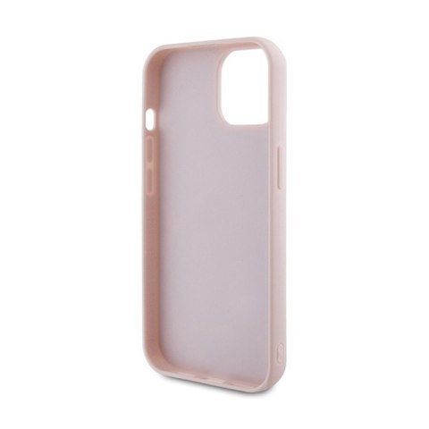 Guess Quilted Metal Logo - Etui iPhone 15 (różowy) Guess Quilted Metal Logo - Etui iPhone 15 (różowy)