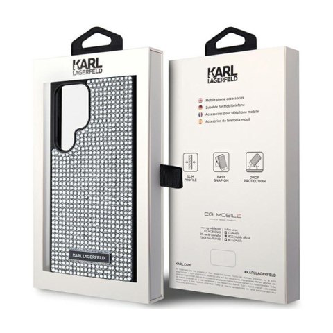 Karl Lagerfeld Rhinestone Metal Logo - Etui Samsung Galaxy S24 Ultra (srebrny) Karl Lagerfeld Rhinestone Metal Logo - Etui Samsung Galaxy S24 Ultra (srebrny)