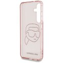 Karl Lagerfeld Rhinestones Karl Head Logo - Etui Samsung Galaxy S25 (różowy)