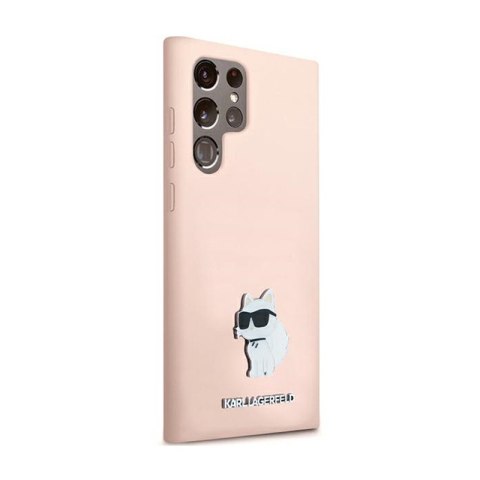 Karl Lagerfeld Silicone Choupette Metal Pin - Etui Samsung Galaxy S24 Ultra (różowy) Karl Lagerfeld Silicone Choupette Metal Pin - Etui Samsung Galaxy S24 Ultra (różowy)