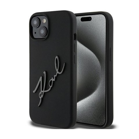 Karl Lagerfeld Silicone Karl Script - Etui iPhone 15 (czarny) Karl Lagerfeld Silicone Karl Script - Etui iPhone 15 (czarny)