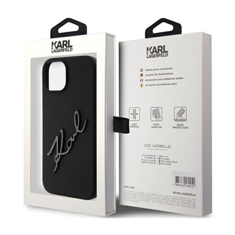 Karl Lagerfeld Silicone Karl Script - Etui iPhone 15 (czarny) Karl Lagerfeld Silicone Karl Script - Etui iPhone 15 (czarny)