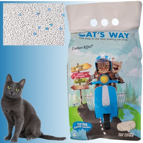 Żwirek bentonitowy dla kotów CAT'S WAY 5l z węglem aktywnym żwir do kuwety