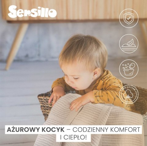 KOC AŻUROWY MOLI JASNY SZARY KOC AŻUROWY MOLI JASNY SZARY