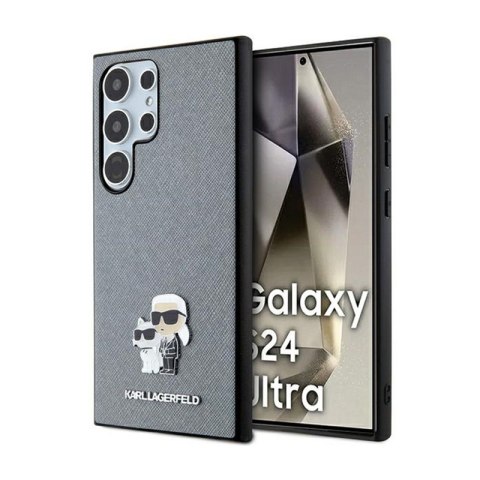 Karl Lagerfeld Saffiano Karl & Choupette Metal Pin - Etui Samsung Galaxy S24 Ultra (szary) Karl Lagerfeld Saffiano Karl & Choupette Metal Pin - Etui Samsung Galaxy S24 Ultra (szary)