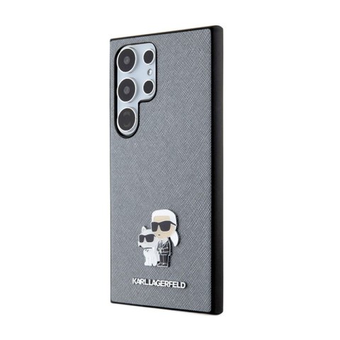 Karl Lagerfeld Saffiano Karl & Choupette Metal Pin - Etui Samsung Galaxy S24 Ultra (szary) Karl Lagerfeld Saffiano Karl & Choupette Metal Pin - Etui Samsung Galaxy S24 Ultra (szary)