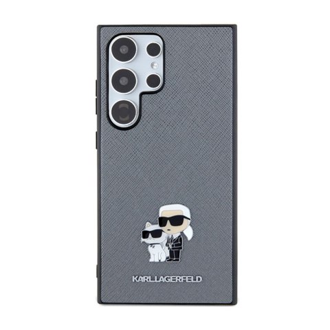Karl Lagerfeld Saffiano Karl & Choupette Metal Pin - Etui Samsung Galaxy S24 Ultra (szary) Karl Lagerfeld Saffiano Karl & Choupette Metal Pin - Etui Samsung Galaxy S24 Ultra (szary)