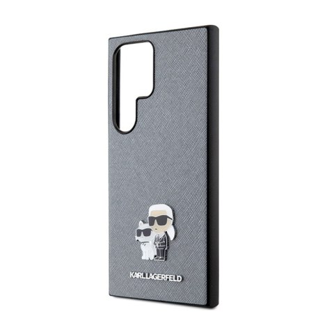 Karl Lagerfeld Saffiano Karl & Choupette Metal Pin - Etui Samsung Galaxy S24 Ultra (szary) Karl Lagerfeld Saffiano Karl & Choupette Metal Pin - Etui Samsung Galaxy S24 Ultra (szary)