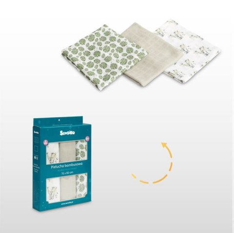 PIELUCHA BAMBUSOWA 3-pak SŁONIK GREY 70X80 PIELUCHA BAMBUSOWA 3-pak SŁONIK GREY 70X80